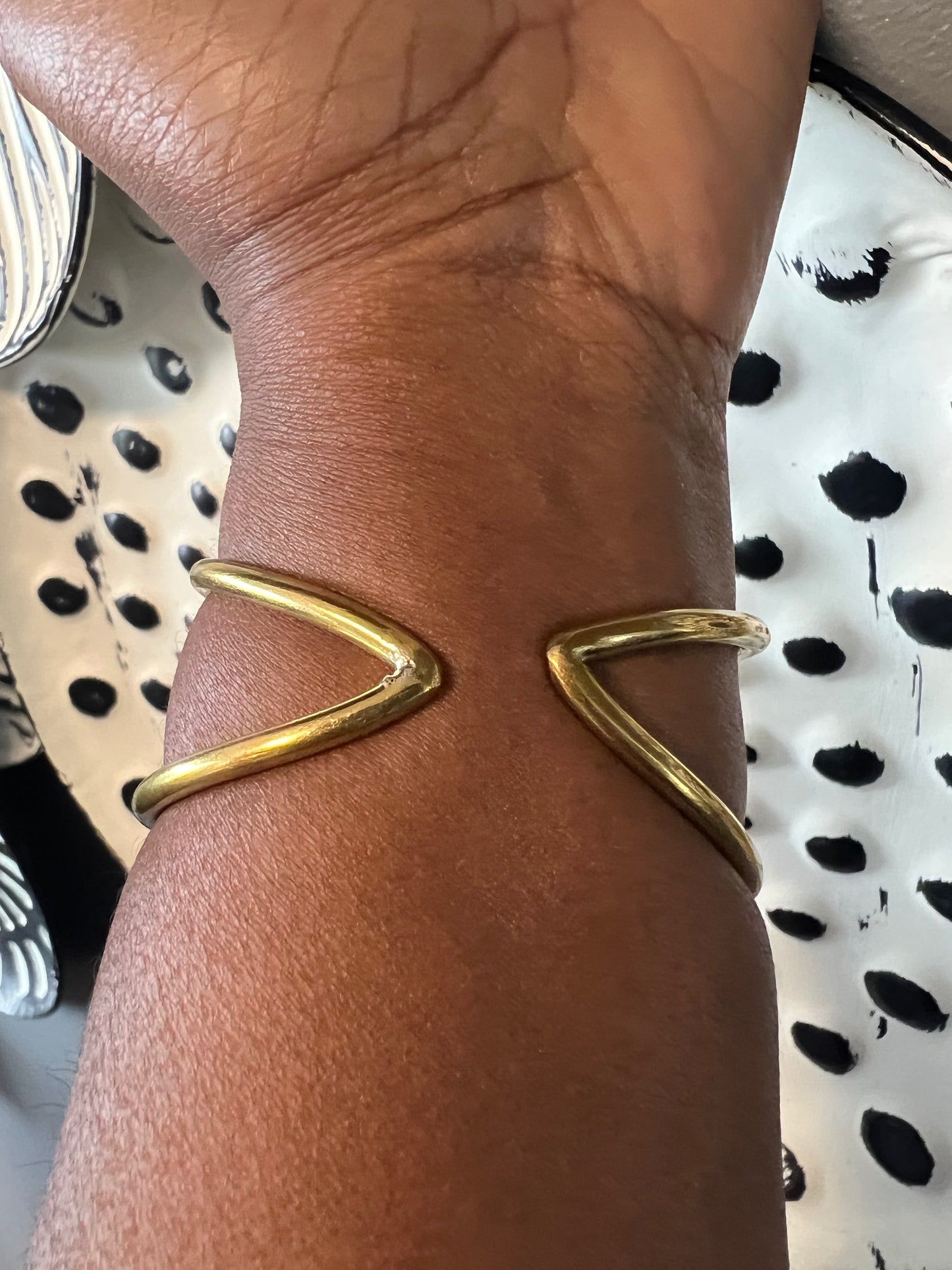 Brass Bracelets W/Glass Pendant Option 2