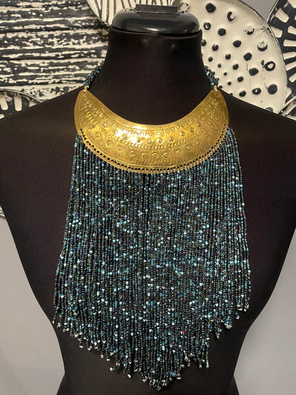 Maasai Beaded Choker with Brass