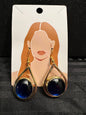 Brass Earrings w/Glass Stone