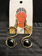 Brass Earrings w/Glass Stone