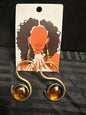 Brass Earrings w/Glass Stone