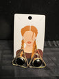 Brass Earrings w/Glass Stone