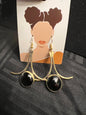 Brass Earrings w/Glass Stone