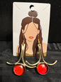 Brass Earrings w/Glass Stone