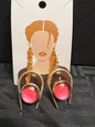 Brass Earrings w/Glass Stone