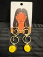 Brass Earrings w/Glass Stone