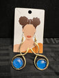 Brass Earrings w/Glass Stone