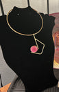Brass Chokers w/Glass Pendants