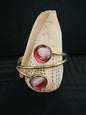 Double Spiral Bracelet w/Glass Pendanrt