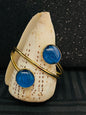 Double Spiral Bracelet w/Glass Pendanrt