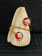 Double Spiral Bracelet w/Glass Pendanrt