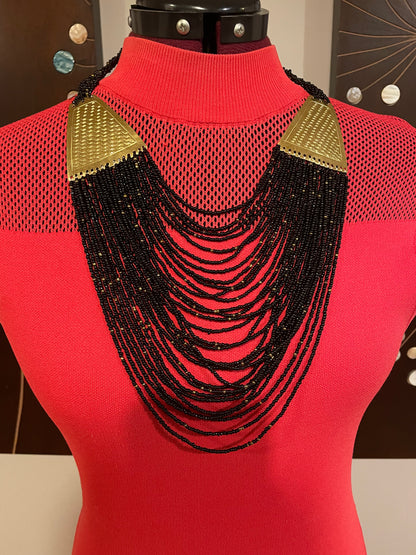 Maasai Beaded Choker with Brass
