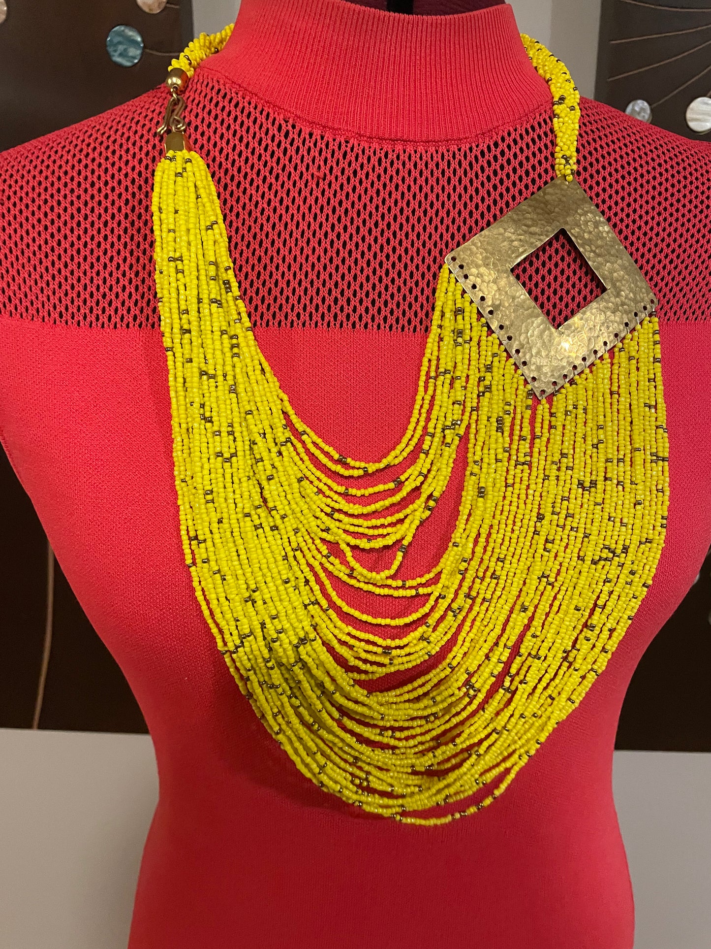 Maasai Beaded Choker with Brass