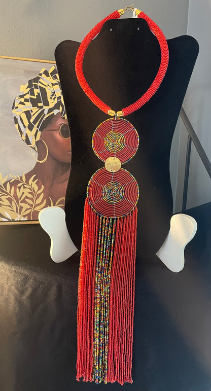 Maasai Beaded Choker with Brass