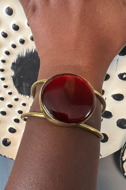 Brass Bracelets W/Glass Pendant Option 2